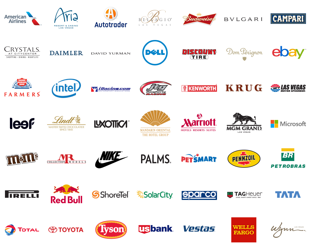 A selection of Dream Racing corporate clients